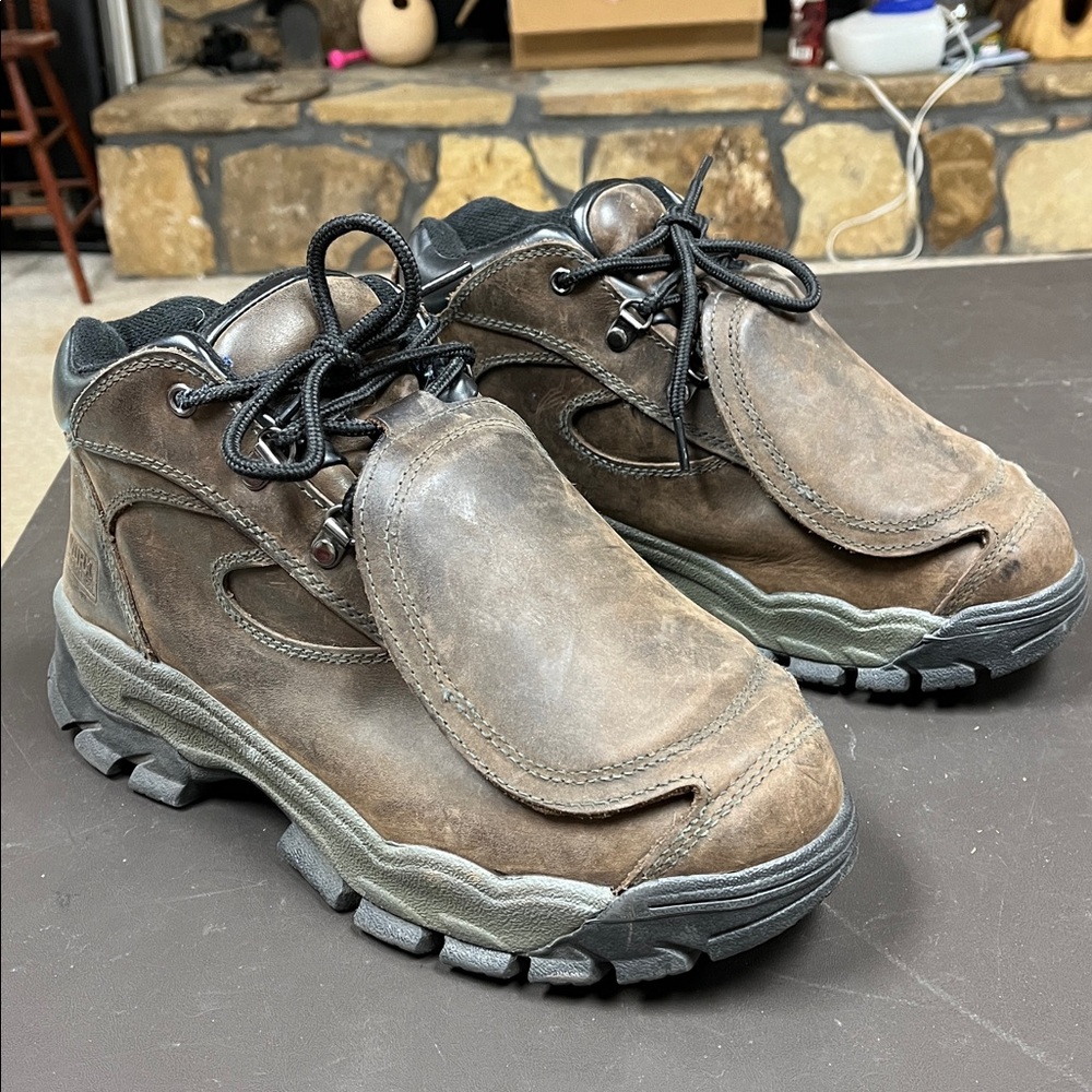 Worx by red wing 5584 iron series Brown Leather work Boots met guard 10.5 M
